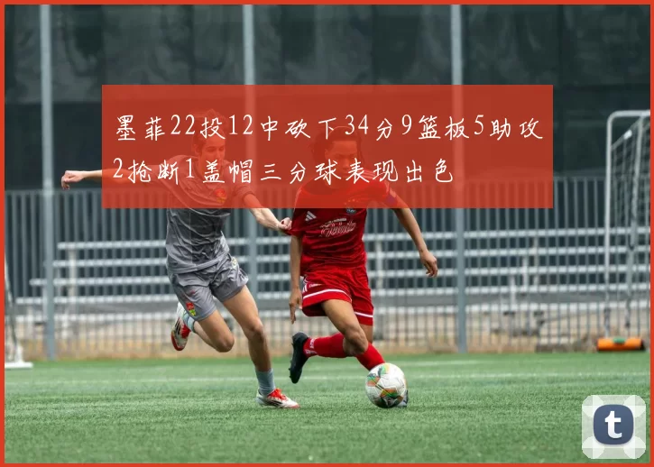 墨菲22投12中砍下34分9篮板5助攻2抢断1盖帽三分球表现出色